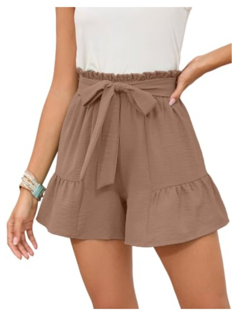 Wide Leg Shorts Lightweight Adjustable Tie Knot Loose Comfy Summer Casual